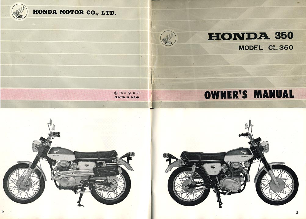 1968 CL350K0 owners manual
