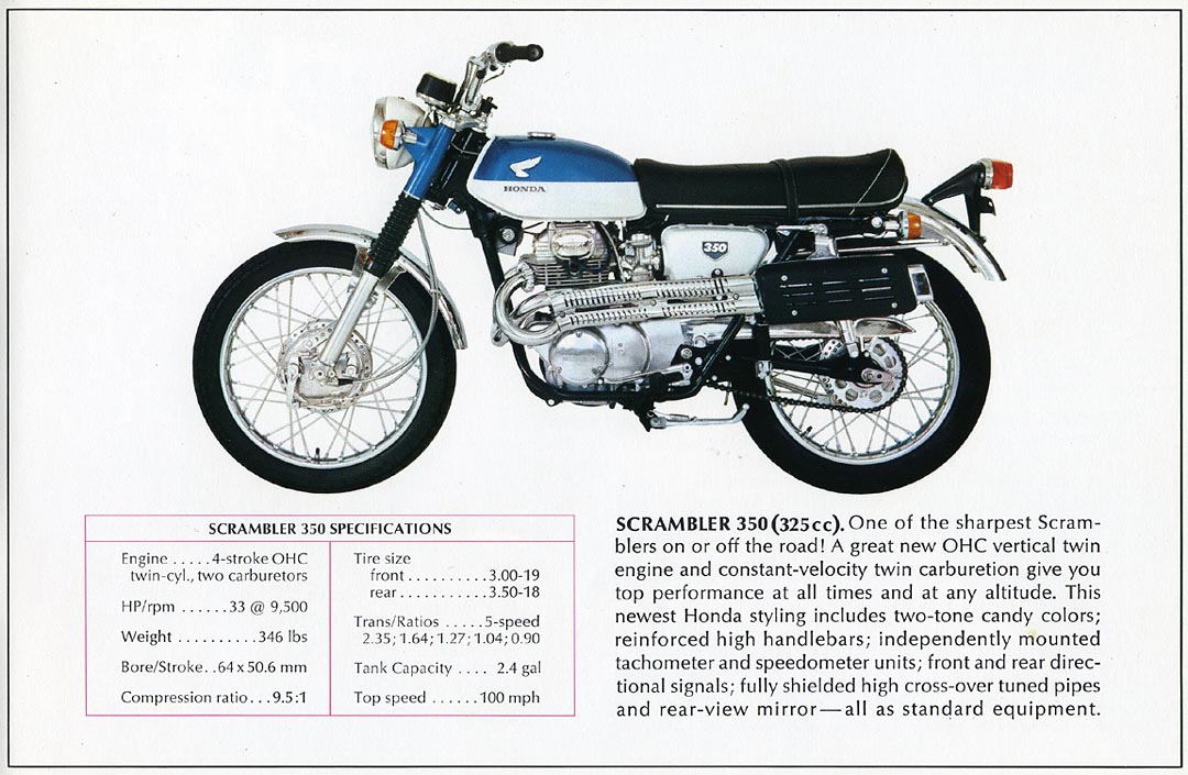 CL350K0 in 1968 full line brochure